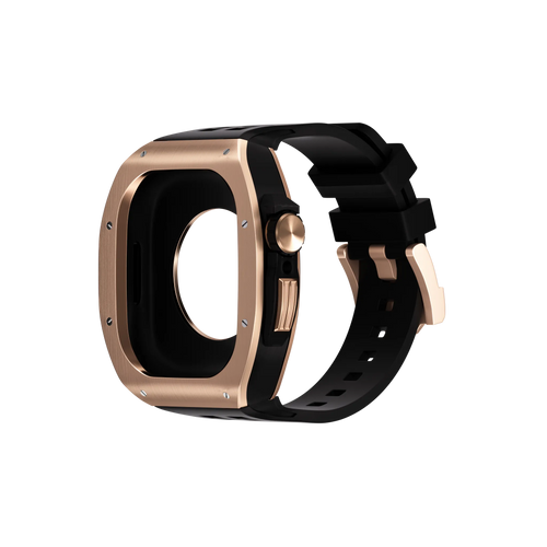 Reqior Boîtier en polymère et acier avec bracelet en caoutchouc Apple Watch 45mm (rose or)