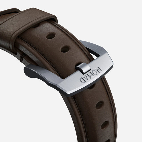 Nomad Bracelet cuir tradicional Apple Watch (marron/argenté)