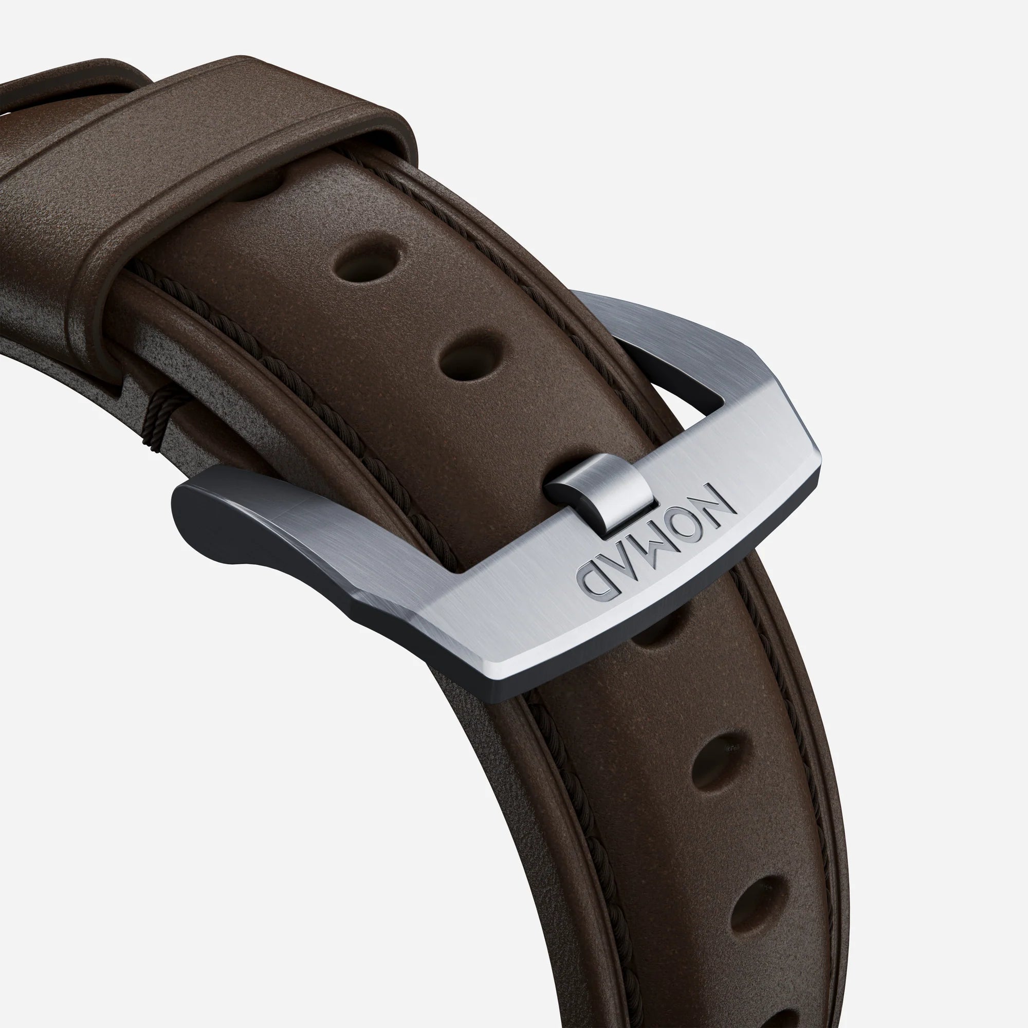 Nomad Bracelet cuir tradicional Apple Watch (marron/argenté)
