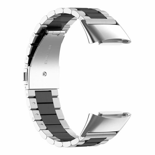 Steel Strap, silver/black, without a watch, 3/4 front view