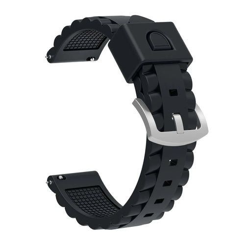 Wave Silicone Strap, black, without a watch, 3/4 front view