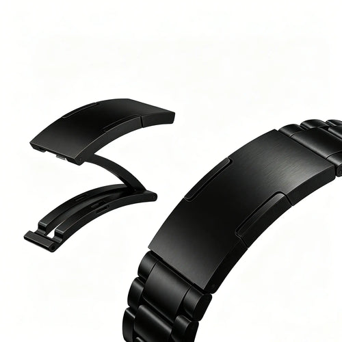 Refined Steel Strap, black, without a watch, 3/4 front view