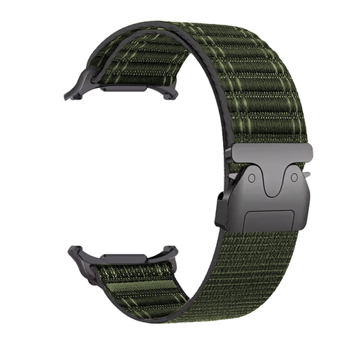 Bracelet nylon ondulé boucle en P Samsung Galaxy Watch Ultra 2 (vert)