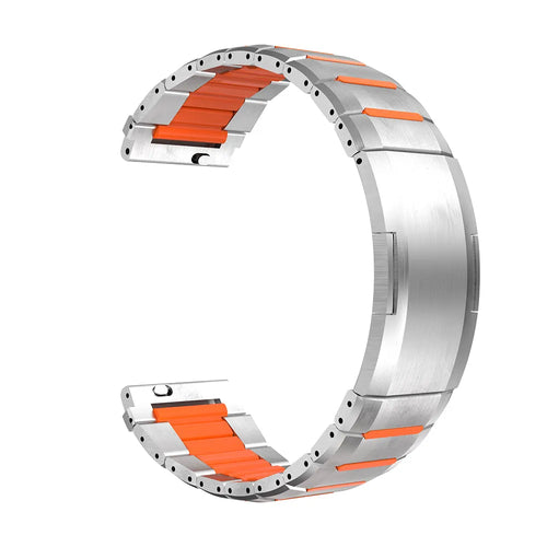 Oppo Watch X 'One Push' Steel Hybrid Strap (Titanium/Orange)