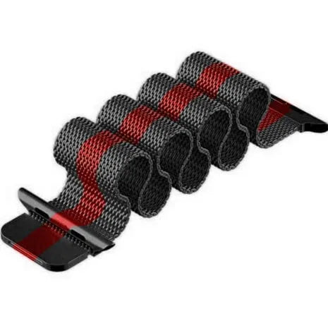 Milanese Strap, black/red, without a watch, 3/4 front view