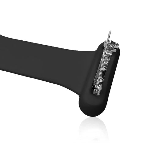 Silicone Nurse Fob, black, without a watch, 3/4 front view