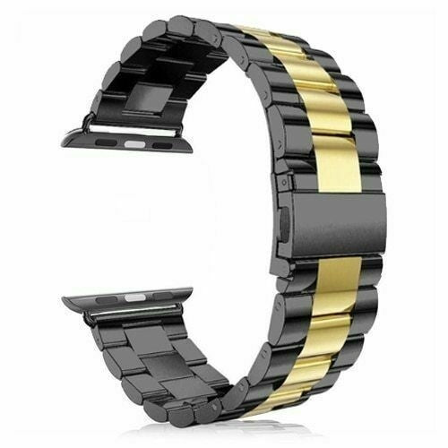 Steel Strap, black/gold, without a watch, 3/4 front view