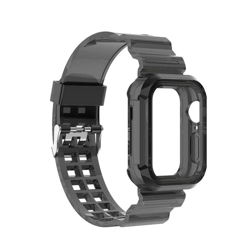 Silicone Transparent TPU Strap, transparent black, without a watch, 3/4 front view