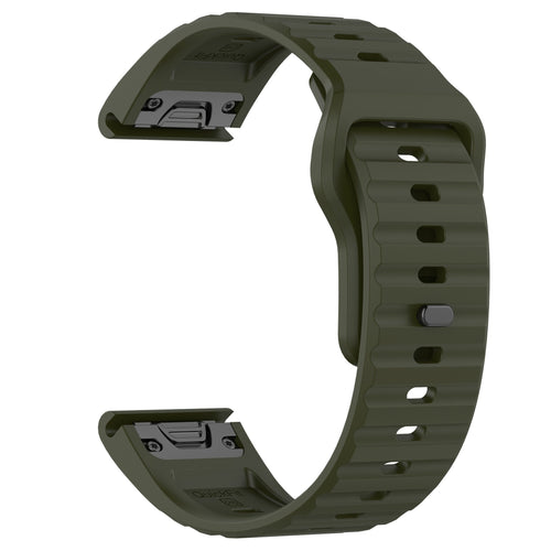 Outdoor Silicone Strap, army green, without a watch, 3/4 front view