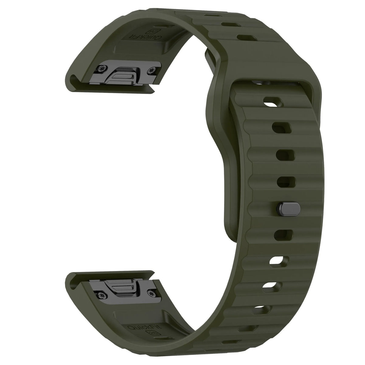 Outdoor Silicone Strap, army green, without a watch, 3/4 front view