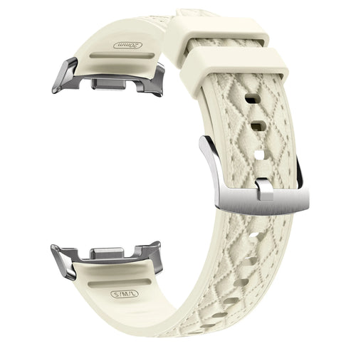Bracelet cuir hybride diamond Samsung Galaxy Watch 8 Classic (beige)