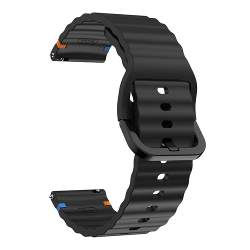 Wave Silicone Strap, black, without a watch, 3/4 front view