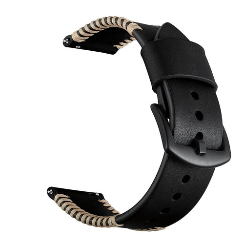 Huawei Watch GT 6 - 46mm Stitched Leather Strap (Black)