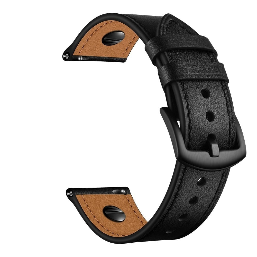 Bracelet cuir avec vis Huawei Watch 5 - 46mm (noir)