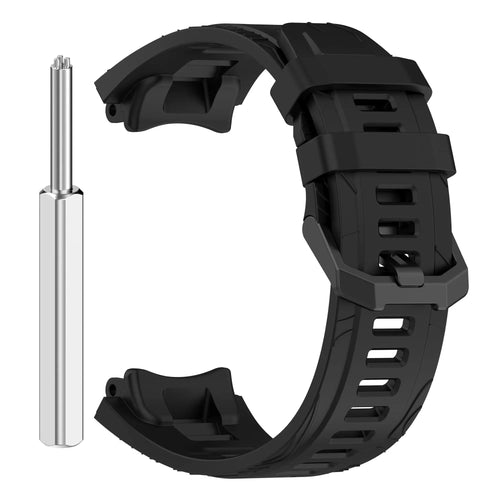 Silicone Strap, black, without a watch, 3/4 front view