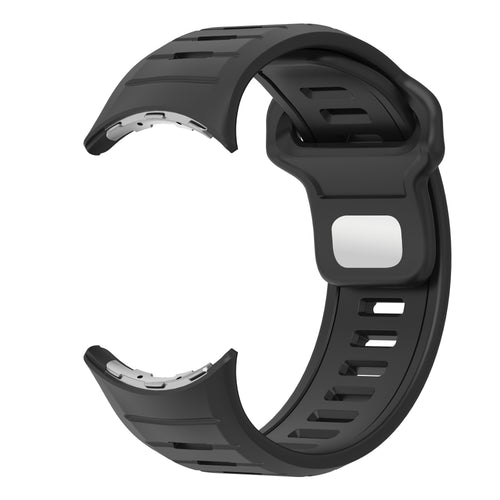 Silicone Sport Duo Strap, black, without a watch, 3/4 front view