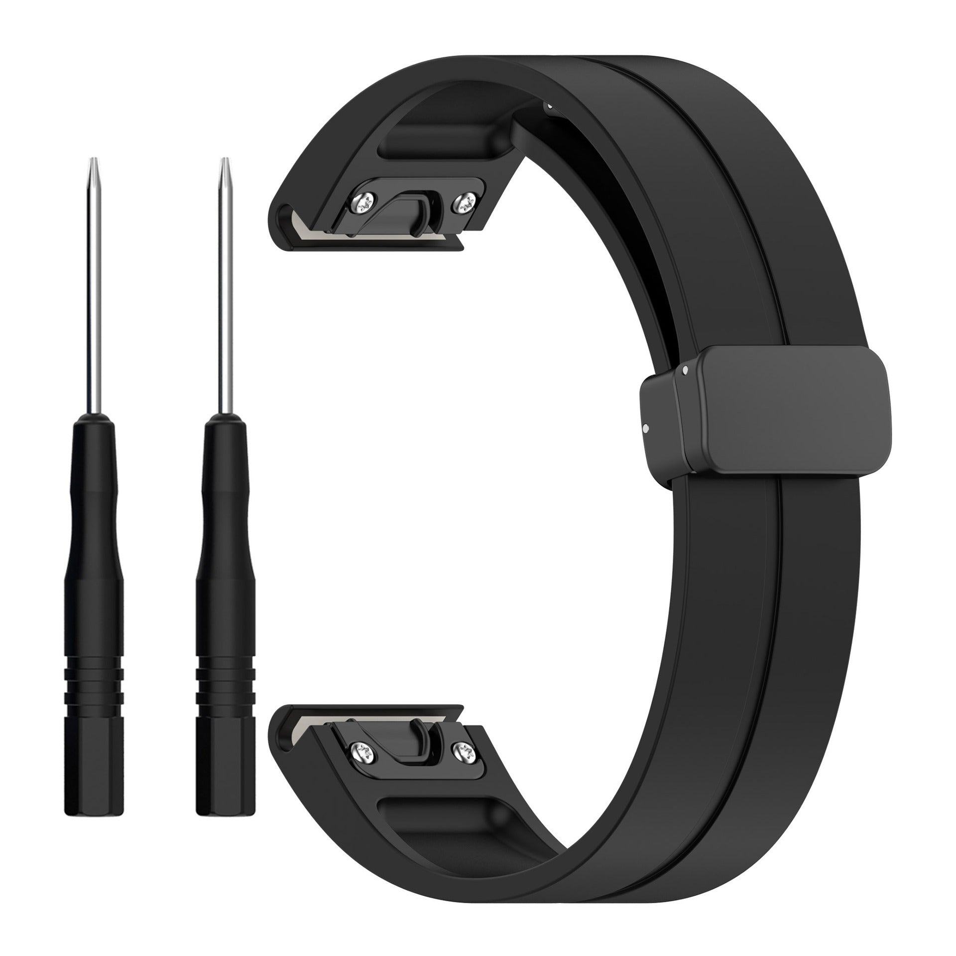 Bracelet silicone avec boucle-D Garmin Fenix E (noir)