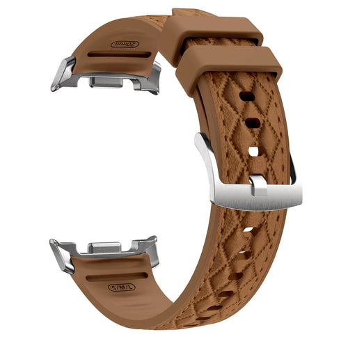Bracelet cuir hybride diamond Samsung Galaxy Watch 8 Classic (marron)
