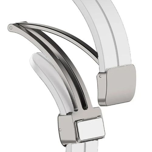Silicone Magnetic Sport Strap, white, without a watch, 3/4 front view