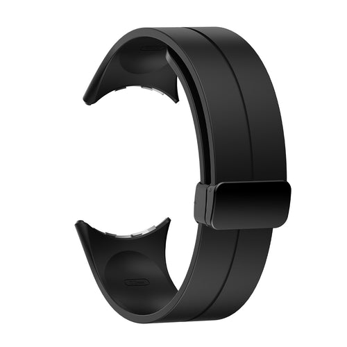 D-Buckle Silicone Strap, black, without a watch, 3/4 front view