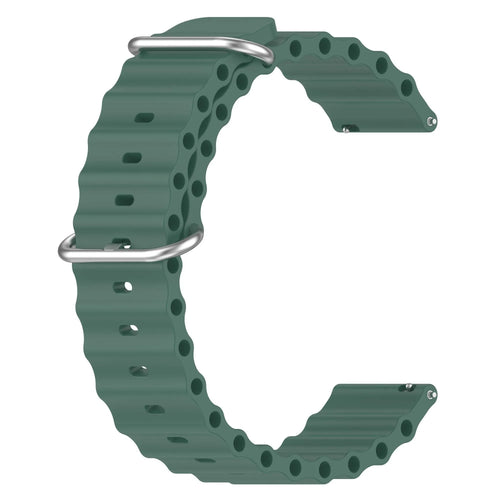 Silicone Ocean Strap, dark green, without a watch, 3/4 front view