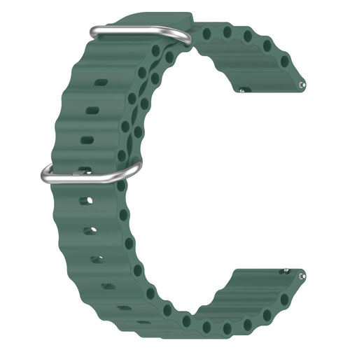 Silicone Ocean Strap, dark green, without a watch, 3/4 front view