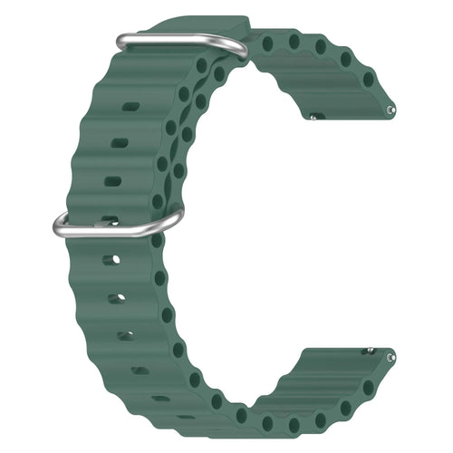 Silicone Ocean Strap, dark green, without a watch, 3/4 front view