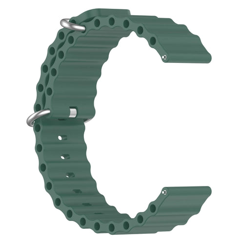 Silicone Ocean Strap, dark green, without a watch, 3/4 front view