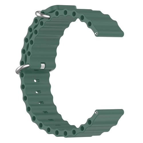 Silicone Ocean Strap, dark green, without a watch, 3/4 front view
