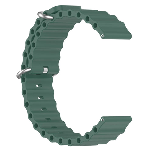 Silicone Ocean Strap, dark green, without a watch, 3/4 front view