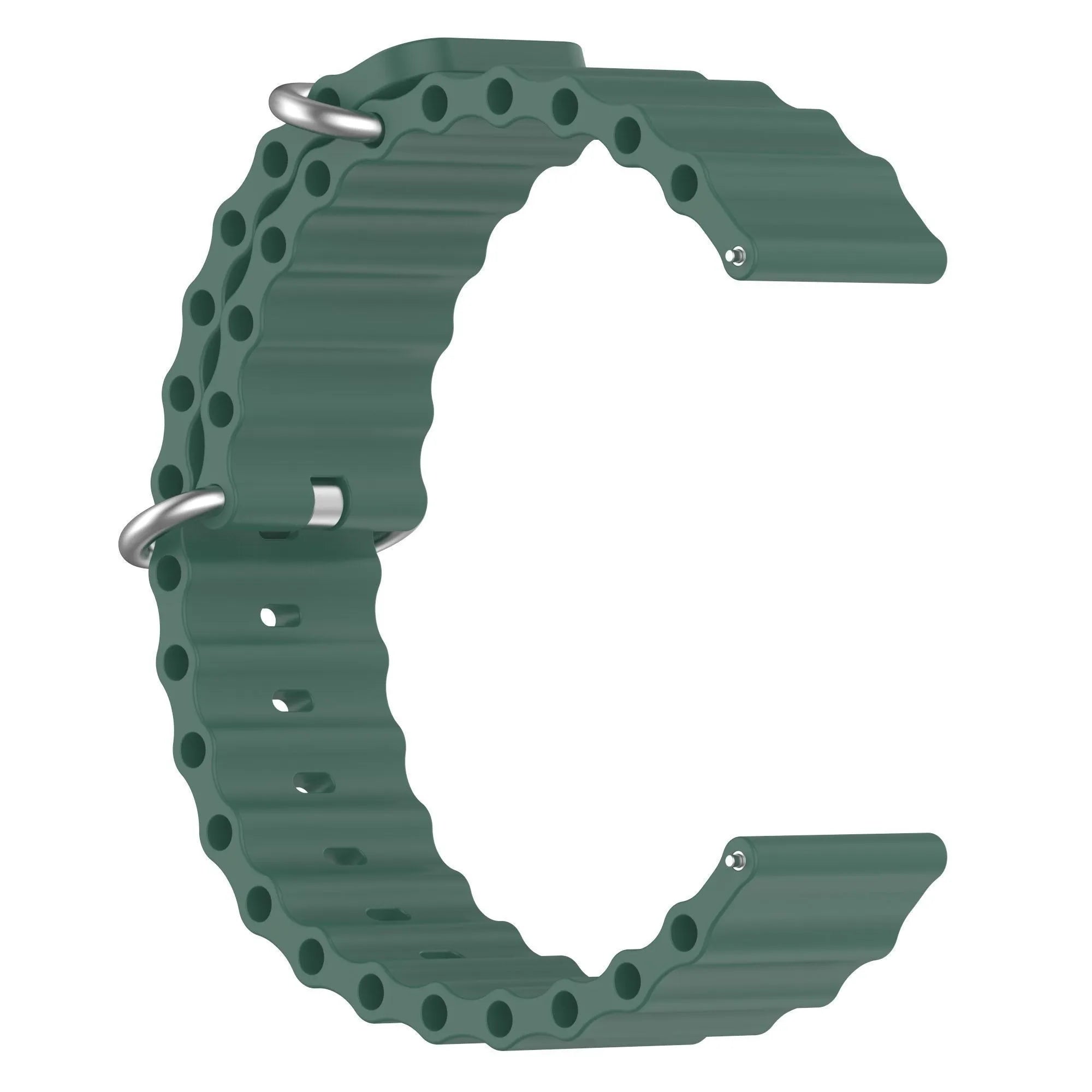 Silicone Ocean Strap, dark green, without a watch, 3/4 front view