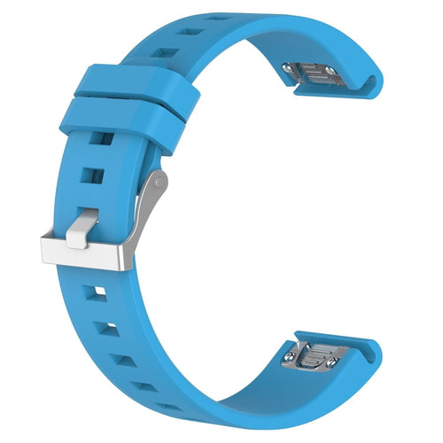 Garmin Quatix 8 - 47mm Glossy Silicone Strap (Light Blue)
