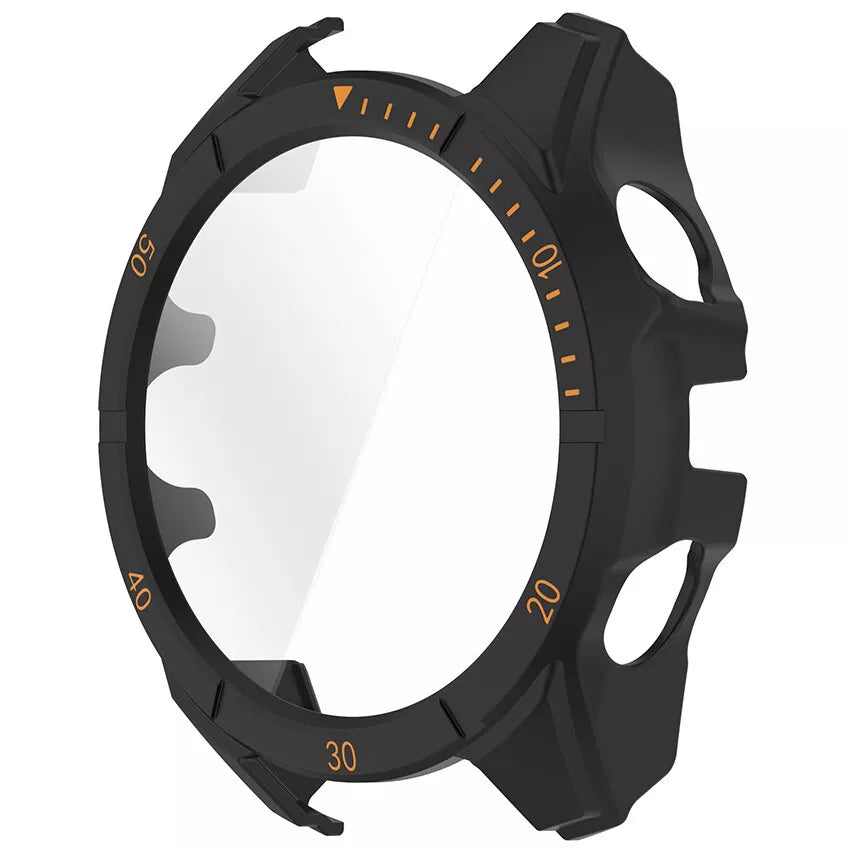Coque rigide avec verre Garmin Fenix 8 - 51mm AMOLED (noir/orange)