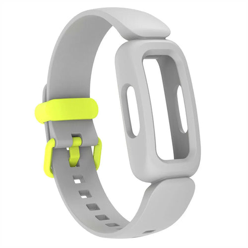 Silicone Strap, grey/yellow, without a watch, 3/4 front view