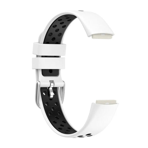 Silicone Sport Strap, white/black, without a watch, 3/4 front view