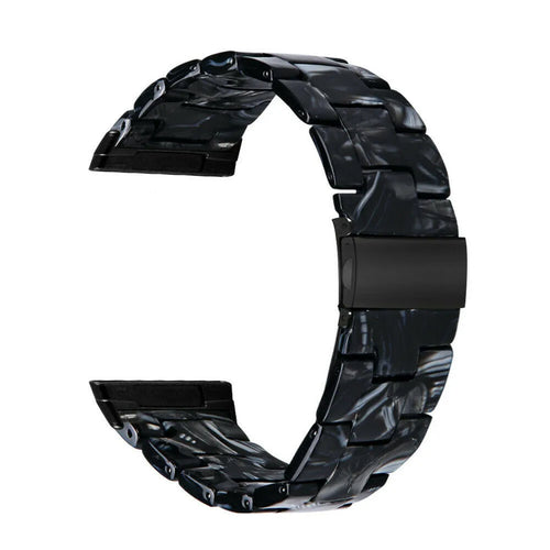 Metal Resin Strap, black/white, without a watch, 3/4 front view