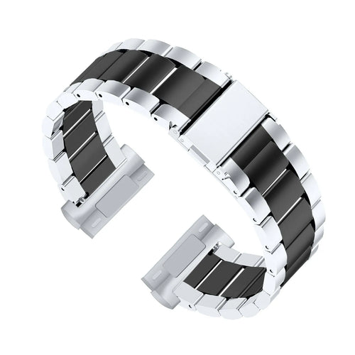 Steel Strap, silver/black, without a watch, 3/4 front view