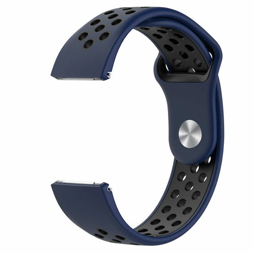 Silicone Sport Strap, dark blue/black, without a watch, 3/4 front view