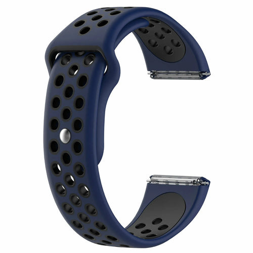 Silicone Sport Strap, dark blue/black, without a watch, 3/4 front view