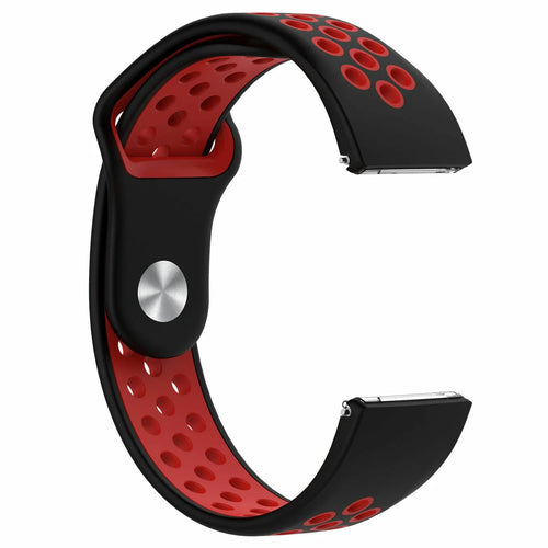 Silicone Sport Strap, black/red, without a watch, 3/4 front view