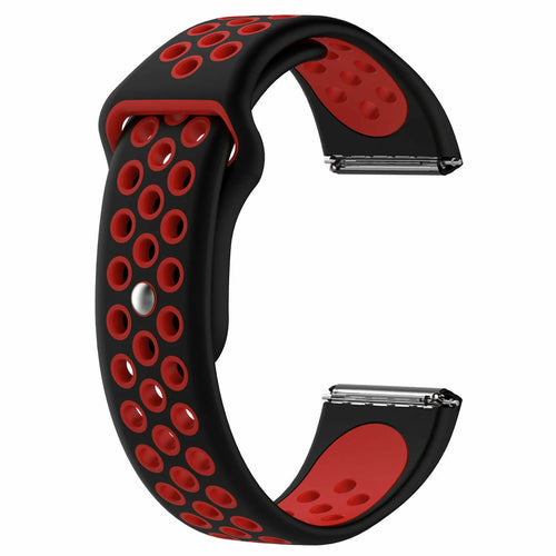 Silicone Sport Strap, black/red, without a watch, 3/4 front view