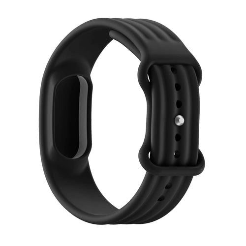Silicone Strap 'Classic', black, without a watch, 3/4 front view