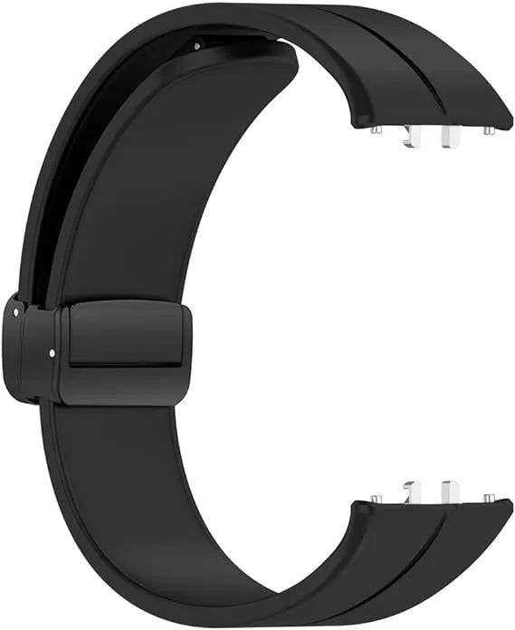 D-Buckle Silicone Strap, black, without a watch, 3/4 front view