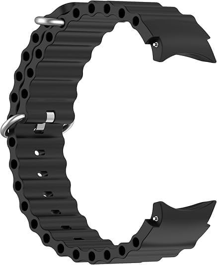 Silicone Ocean Strap, black, without a watch, 3/4 front view
