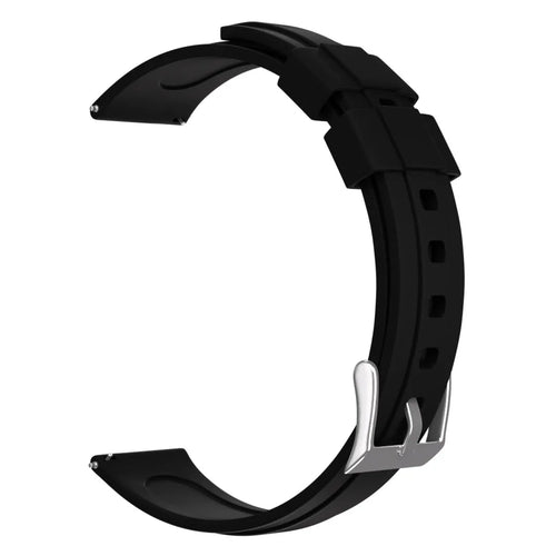 Silicone Strap, black, without a watch, 3/4 front view