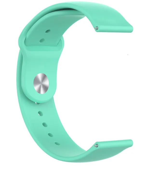 Silicone Sport Strap, aqua, without a watch, 3/4 front view