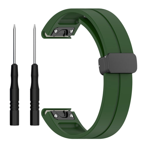 Bracelet silicone avec boucle-D Garmin Fenix 9 - 51mm (vert militaire)