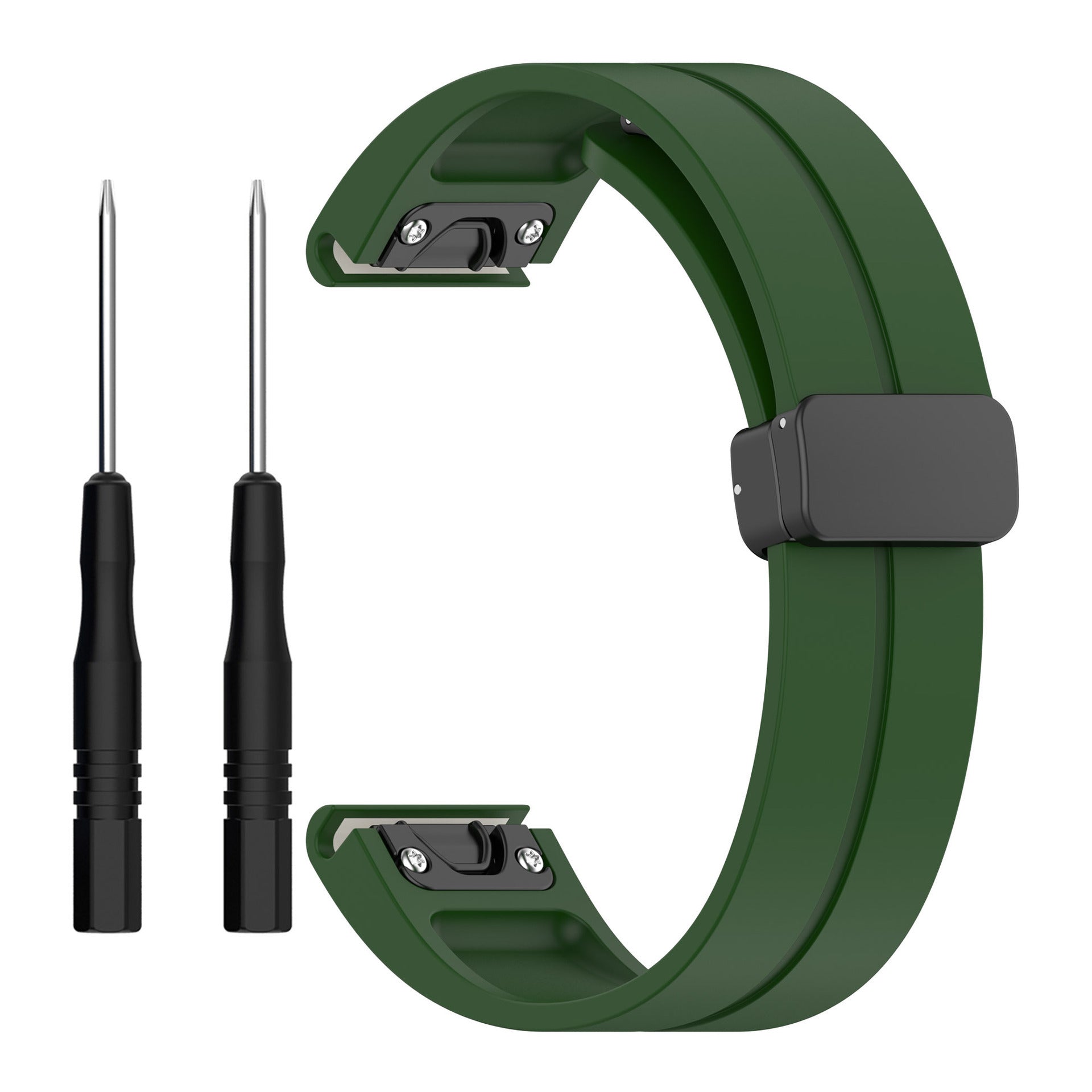 Bracelet silicone avec boucle-D Garmin Tactix 7 Pro (vert militaire)