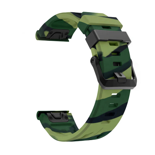 Bracelet silicone race Garmin Fenix E (vert camouflage)