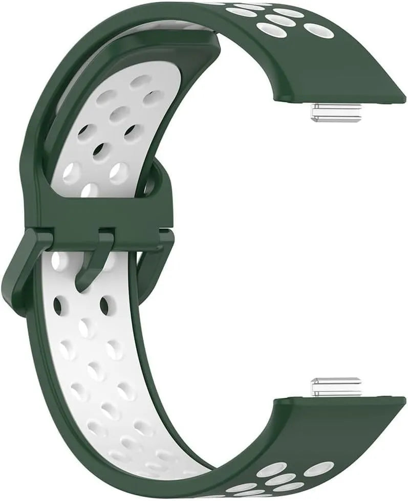 Silicone Sport Strap, green/white, without a watch, 3/4 front view